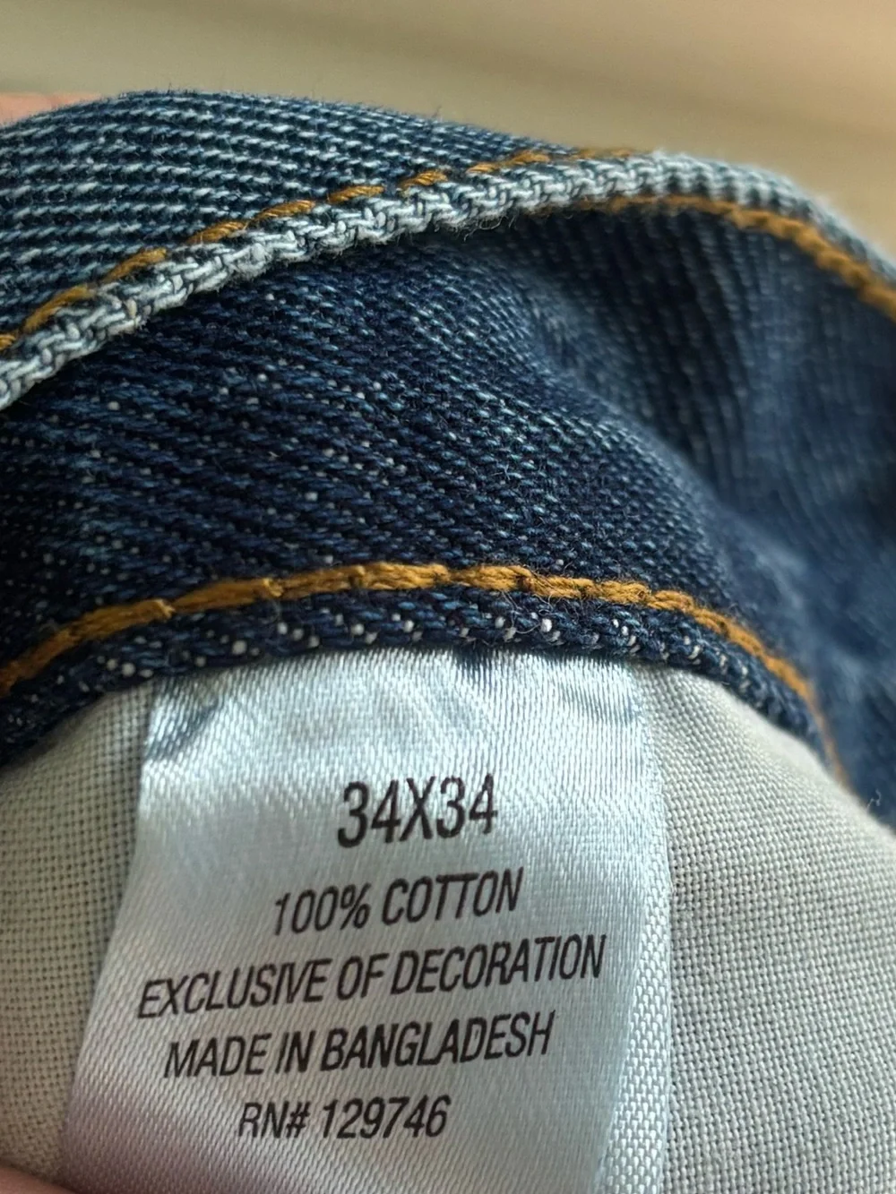 Straight Leg Men's Dark Blue Denim Jeans